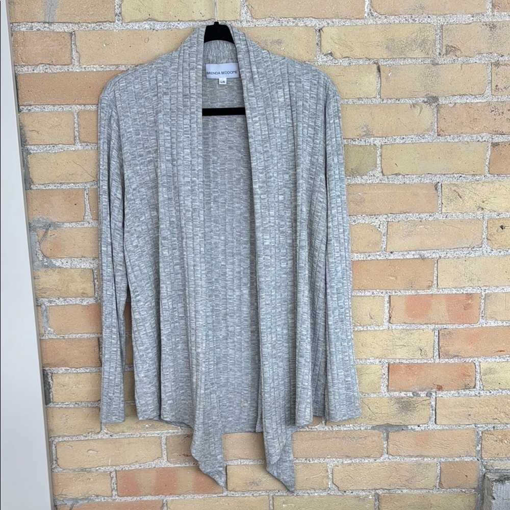 Brenda Beddome Gray Open Front Cardigan Sweater